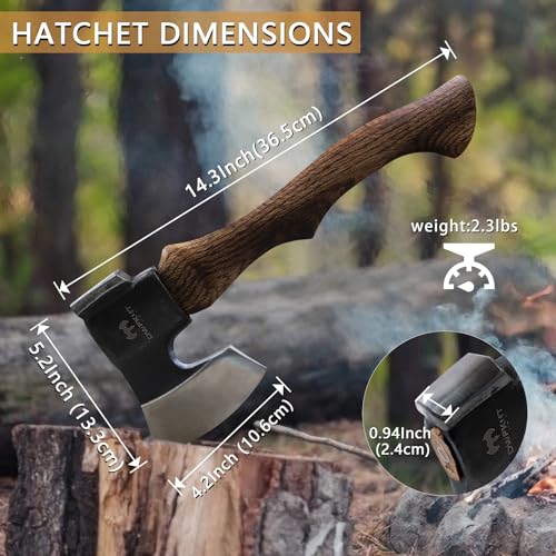 14.3" Hand Forged Bushcraft Axe with Sheath