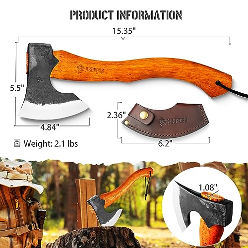 NEDFOSS Mammoth Camping Hatchet: 1065 Carbon Steel 15.5