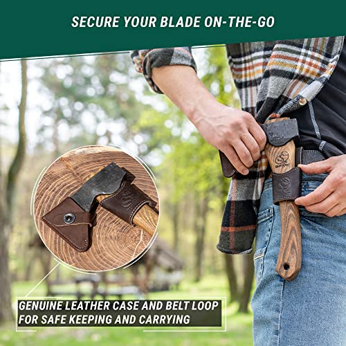 BeaverCraft Hand Forged Hatchet Axe with Sheath