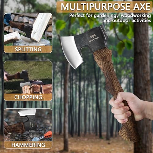 14.3" Hand Forged Bushcraft Axe with Sheath