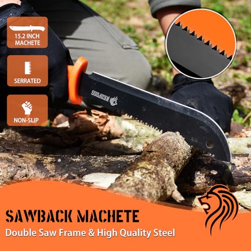 NedFoss 15" Machete, 10" Hatchets, Fixed Blade Knife