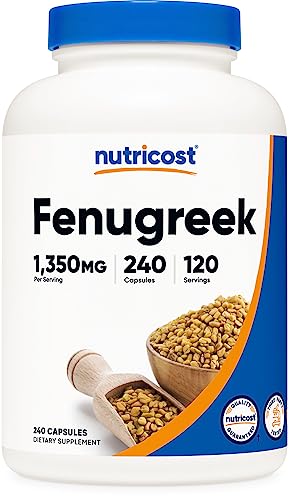 Nutricost Fenugreek Seed Capsules - 240ct, Non-GMO