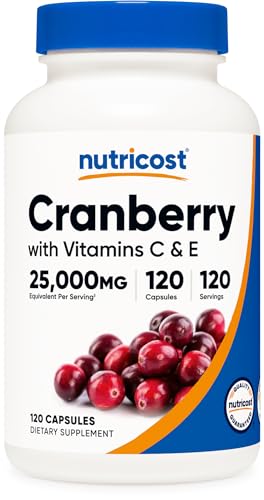 Nutricost Cranberry Extract Capsules with Vitamin C & E