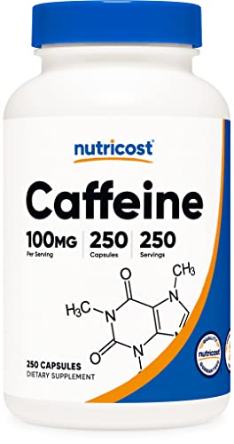 Nutricost Caffeine Pills - 250 Capsules, 100mg Each