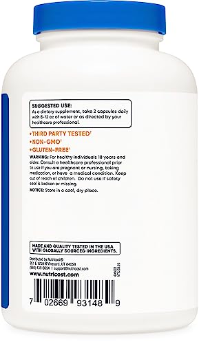 Nutricost Fenugreek Seed Capsules - 240ct, Non-GMO