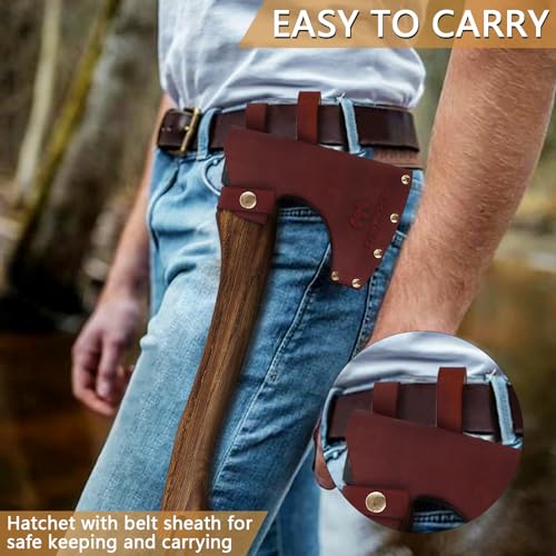 15.7" Hand-Forged Hatchet Axe with Sheath