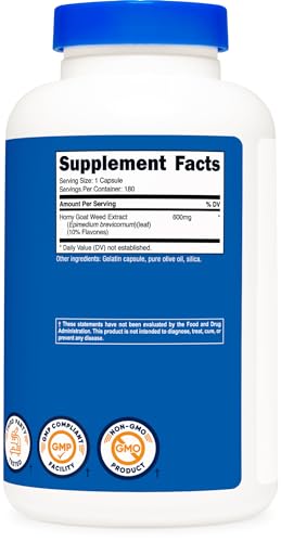 180 Capsules of Nutricost Horny Goat Weed Extract