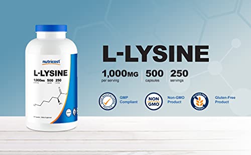 Nutricost L-Lysine 500mg x 500 Capsules - Non-GMO