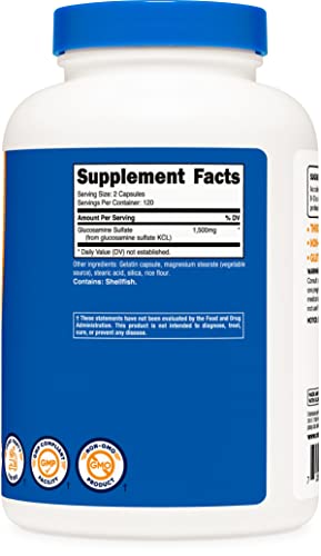 Nutricost Glucosamine Sulfate Capsules, 240 Count