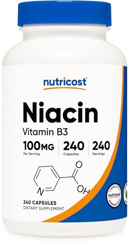 Nutricost Niacin B3 100mg 240 Capsules - Flushing, Non-GMO