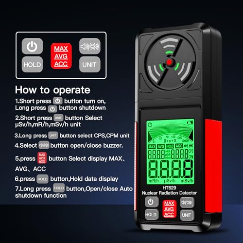 Portable Geiger Counter Radiation Detector with LCD Display