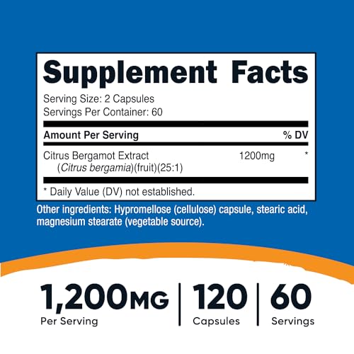 1,200mg Citrus Bergamot Capsules - 120 Capsules