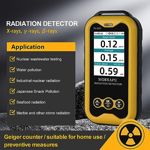 Portable Geiger Counter with LCD Display, Rechargeable Radiation Meter