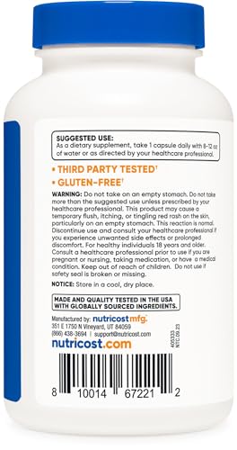 Nutricost Niacin B3 100mg 240 Capsules - Flushing, Non-GMO
