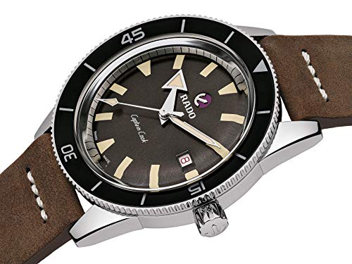 Rado Men's Swiss Automatic Watch, Captain Cook Leather Brown