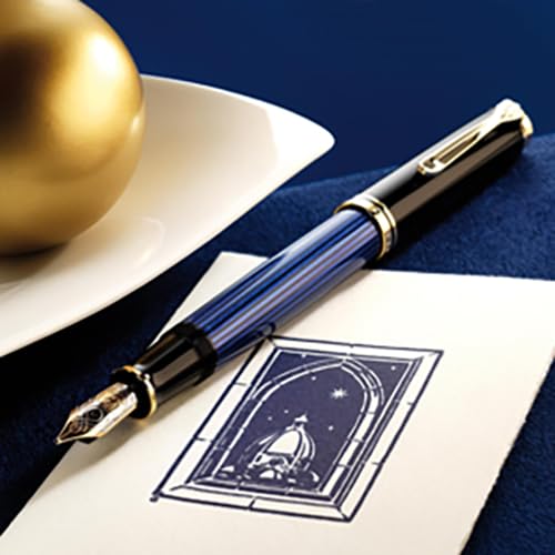 Pelican M400 Fountain Pen, Blue Stripe, VIP Membership