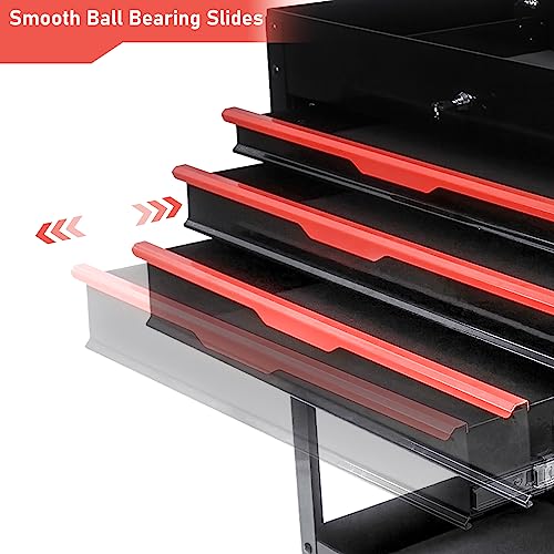 3-Drawer Rolling Tool Chest with Wooden Top