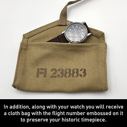 WTI WW2 Military Aviator Watch, Swiss Movement, Leather Strap