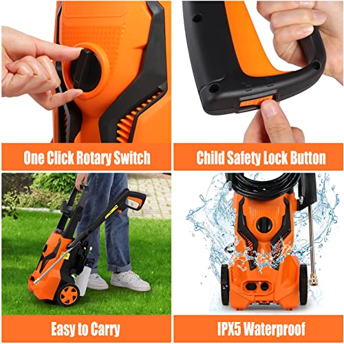 4000PSI Electric Power Washer with Foam Cannon & 4 Tips