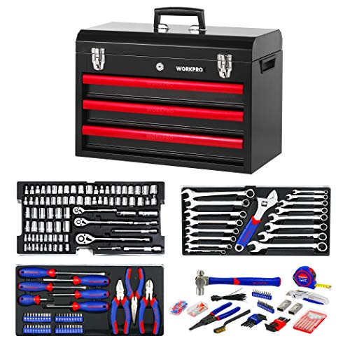 WORKPRO 408-Piece Mechanics Tool Set, General Household Kit