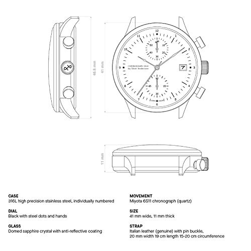 Vintage 1844 Chronograph Stainless Steel Mens Watch, Analog