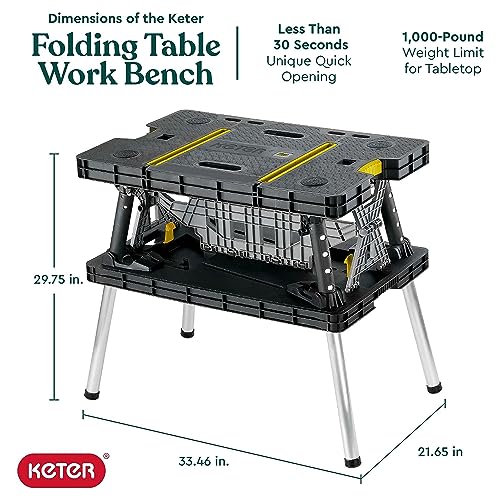 Keter Portable Workbench with 12" Clamps