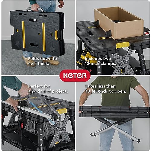 Keter Portable Workbench with 12" Clamps