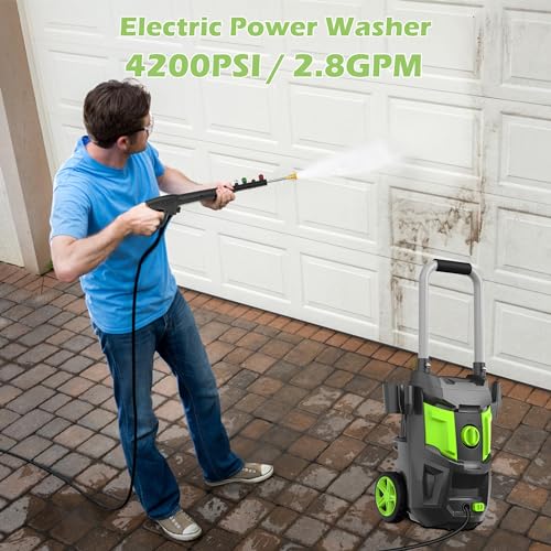 4200 PSI Electric Pressure Washer with Power Hose and Soap Tank