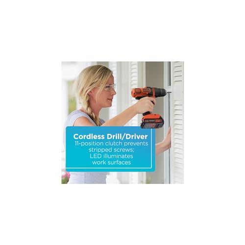 BLACK+DECKER 20V MAX 4-Tool Combo Kit, 2 Batteries