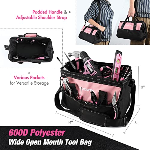 Pink Household Tool Kit with 20V Cordless Drill