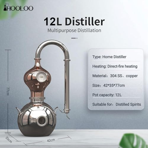 HOOLOO D15 Distiller Still Kit 304 Stainless Steel