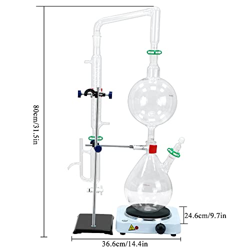 2L Glassware Distillation Kit for Essential Oil Extraction