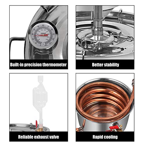 YUEWO Stainless Steel 8Gal Water Alcohol Distiller Kit
