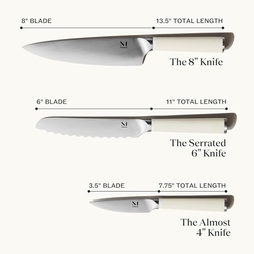 Carbon Stainless Japanese Chef's Knife Trio with Razor-Sharp Blade