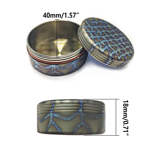 Blue Titanium Capsule Case for EDC and Camping