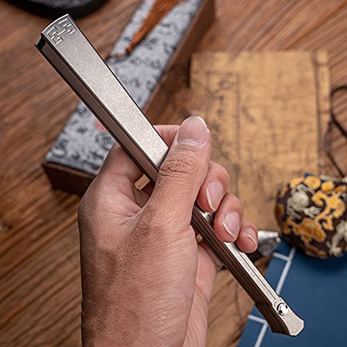 Titanium Alloy 7.87 Inch Hand Folding Fan