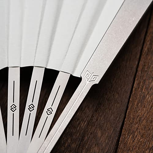 Titanium Alloy 7.87 Inch Hand Folding Fan