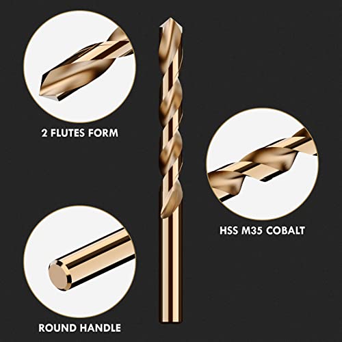 29Pcs M35 Cobalt Drill Bit Set: Hardened Metals