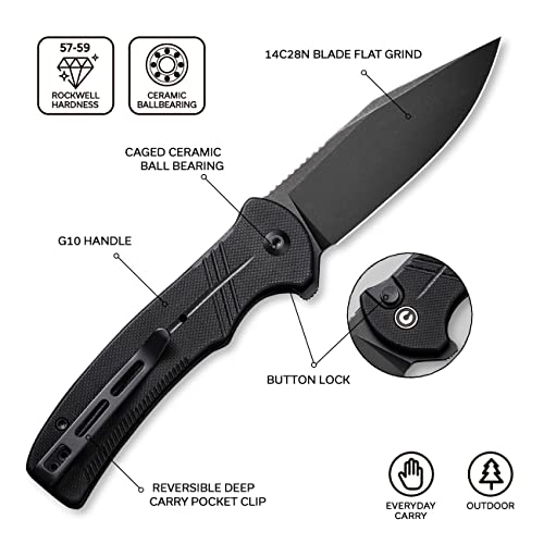 CIVIVI Cogent Flipper Knife, 14C28N Blade G10 (Black)