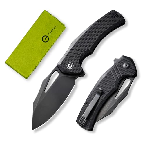 CIVIVI BullTusk Folding Pocket Knife, Curved Blade G10