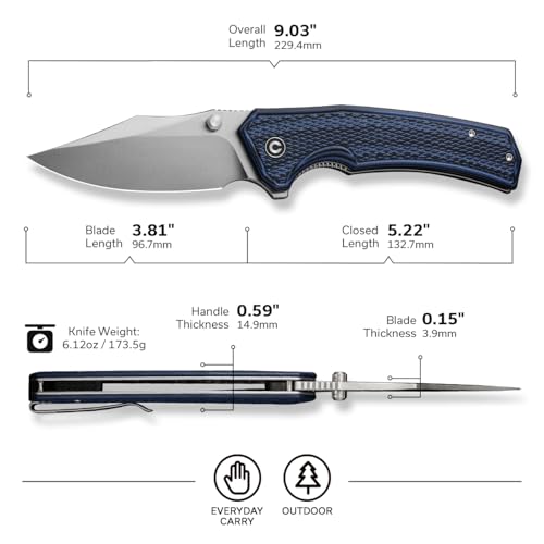 CIVIVI Vexillum Folding Knife, Nitro-V Blade, Two-tone G10