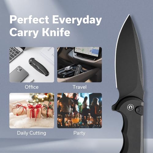 CIVIVI Button Lock Praxis Folding Knife 3.75" Nitro-V Blade