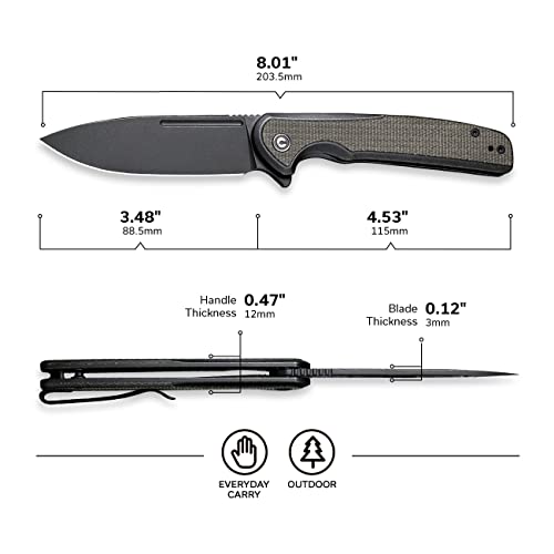CIVIVI Voltaic Folding Knife - Black Stonewashed Blade