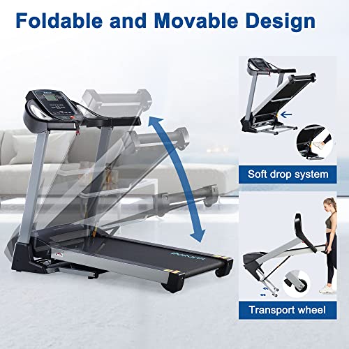 BORGUSI Electric Folding Treadmill with Bluetooth Speaker