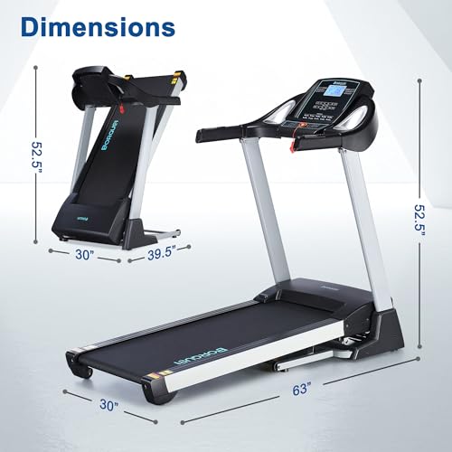 BORGUSI Electric Folding Treadmill with Bluetooth Speaker