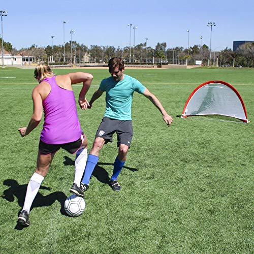 Portable Pop-Up Soccer Goals with Training Cones & Carrying Case