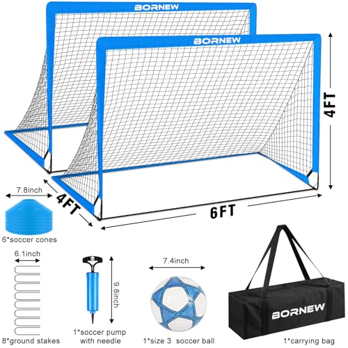 Kids Soccer Goal Set - 2 Sets Included
