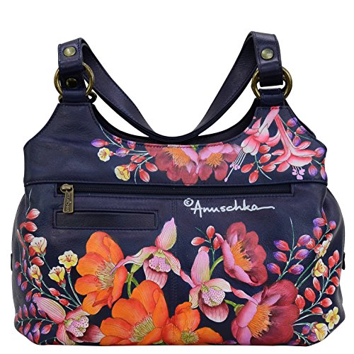 Hand Painted Leather Hobo - Moonlight Meadow