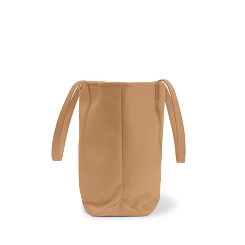 Camel Leather Large Zip Downtown Tote Bag