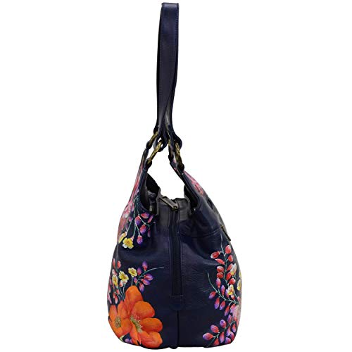 Hand Painted Leather Hobo - Moonlight Meadow